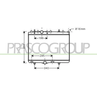 Imagem de PRASCO CI304R007 Radiador, arrefecimento do motor Alumínio 380 544 23 Aletas de refrigeração unidas mecanicamente PEUGEOT: 207 Hatchback