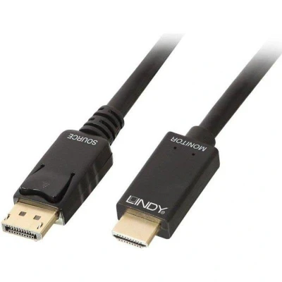 Imagem de Cabo Adaptador Lindy DisplayPort para HDMI 4K30 0,5 m Preto