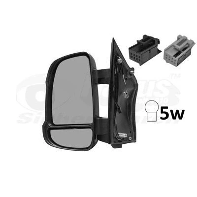 Imagem de Espelho retrovisor Van Wezel 1651805 esquerda preto completo, convexo, para regulação eléctrica dos espelhos, aquecível, com sensor de temeper