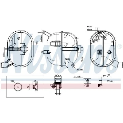 Imagem de NISSENS 996330 Depósito de Compensação Refrigerante 0,96l sem sensor nível do líquido refrigeração com tampa