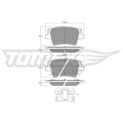 Imagem de TOMEX brakes TX 60 25 Jogo de pastilhas para travão disco Eixo traseiro com avisador sonoro desgaste acessórios HYUNDAI: Santa Fé IV