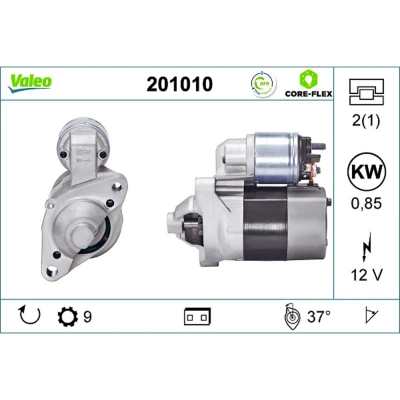 Imagem de VALEO REMANUFACTURED PREMI 201010 Motor de arranque 12 0,85 9 RENAULT: CLIO 2, 1, Kangoo I Express, DACIA: LOGAN 2