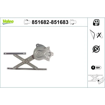 Imagem de Valeo Elevador de vidro à frente, lado esquerdo elétrico sem motor função conforto 851682 MITSUBISHI: L200 / Strakar IV Pick up