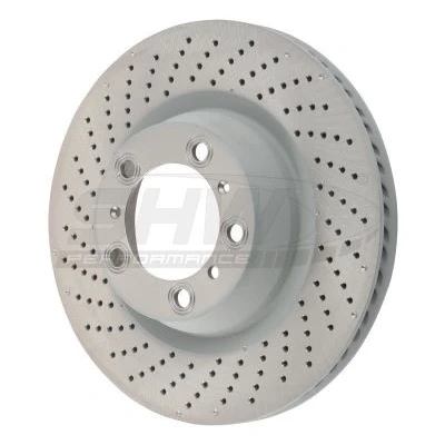 Imagem de SHW Performance PRL39979 Disco de travão Eixo traseiro esquerdo 350 28 interior ventilado, perfurado/ondulado revestido alto carbono