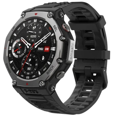 Imagem de Amazfit T Rex 3 Cinzento (Correia De Silicone Preta)