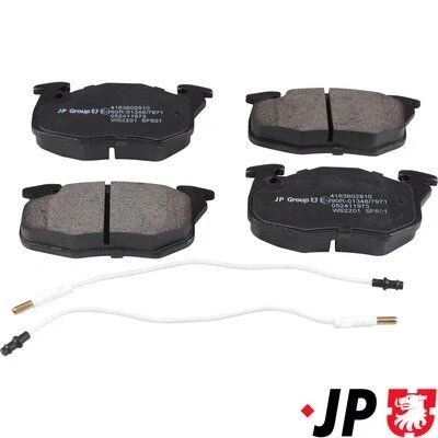Imagem de JP GROUP 4163602810 Jogo de pastilhas para travão disco Eixo dianteiro com contacto avisador desgaste integrado PEUGEOT: 106 II Hatchback