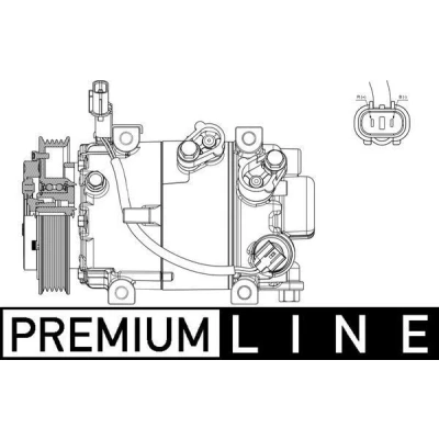 Imagem de MAHLE ORIGINAL ACP 629 000P Compressor 6VS14e 12 PAG 46 YF R 1234yf, 134a
