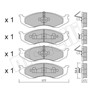 Imagem de METELLI 22 0218 0 Jogo de pastilhas para travão disco excl. contacto aviso desgaste JEEP: Grand Cherokee I, II, WRANGLER 2