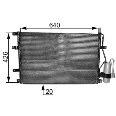 Imagem de MAHLE ORIGINAL AC 227 000S Condensador com secador 11, 12 7,65, 8,5 632, 640 VOLVO: V70 I, 850 Sedan