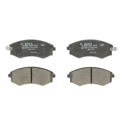 Imagem de BOSCH 0 986 424 215 Jogo de pastilhas para travão disco Baixo teor metálico com avisador sonoro desgaste HYUNDAI: COUPE, Matrix