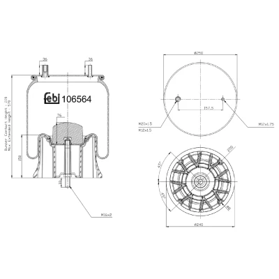 Imagem de FEBI BILSTEIN 106564 Fole, suspensão pneumática