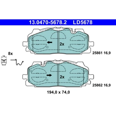 Imagem de ATE 13.0470 5678.2 Jogo de pastilhas para travão disco AUDI: A4 B9 Avant, Q7, A5 Sportback, VOLKSWAGEN: Touareg III