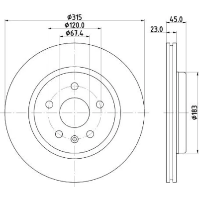 Imagem de HELLA 8DD 355 132 751 Disco de travão OPEL: Insignia B Grand Sport, Sports Tourer