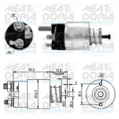 Imagem de Interruptor de solenoide, motor arranque MEAT &amp; DORIA 46135