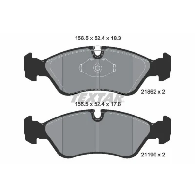 Imagem de TEXTAR 2186201 Jogo de pastilhas para travão disco preparado indicador aviso desgaste OPEL: Vectra B Sedan, Astra F Sedan