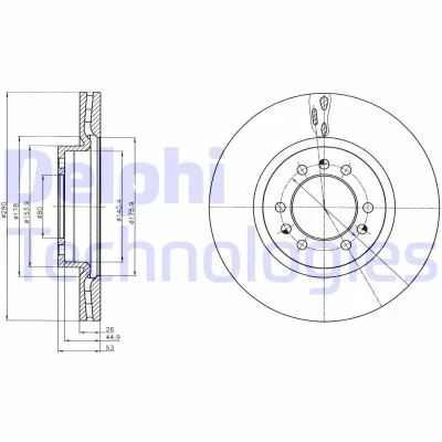 Imagem de DELPHI BG4339 Disco de travão 290 26 5 ventilado oleado não tratado sem o rolamento da roda, anel sensor do ABS IVECO: DAILY 3