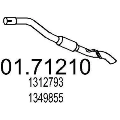 Imagem de MTS 01.71210 Tubo de escape 760 traseira para a panela FORD: Focus 2