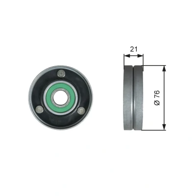 Imagem de GATES T36730 Polia de Desvio FleetRunner Micro V Stretch Fit AUDI: Q7, VOLKSWAGEN: Touareg I