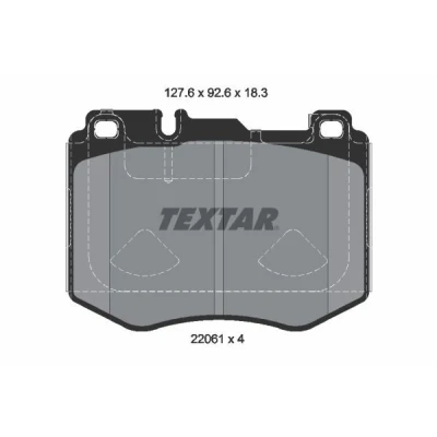 Imagem de TEXTAR 2206103 Jogo de pastilhas para travão disco preparado indicador aviso desgaste com acessórios MERCEDES BENZ: Classe E Sedan
