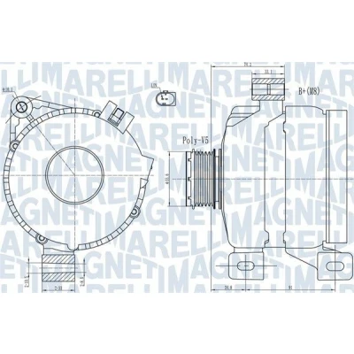 Imagem de MAGNETI MARELLI 063731967010 Alternador 14V 150A VOLVO: V50, S40 II