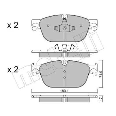 Imagem de METELLI 22 0854 0 Jogo de pastilhas para travão disco preparado indicador aviso desgaste PEUGEOT: 508 I SW, 308 Hatchback, RCZ Coupe