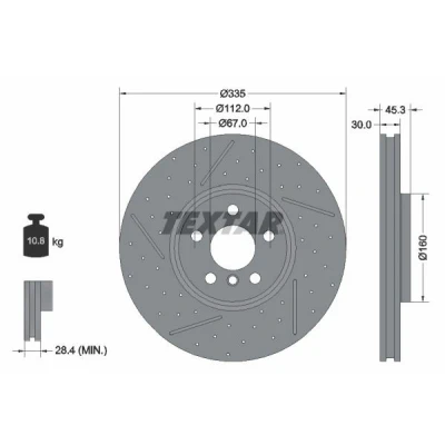 Imagem de TEXTAR 92317105 Disco de travão MINI: Clubman, Hatchback, Cabrio