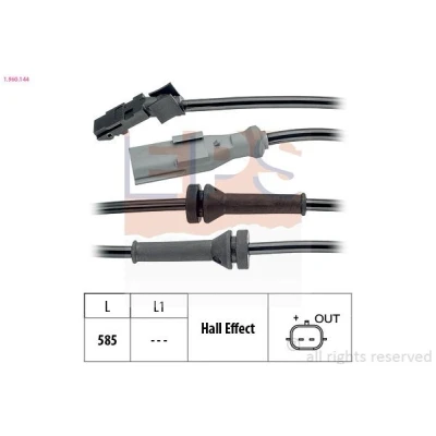 Imagem de EPS 1.960.144 Sensor de ABS Made in Italy OE Equivalent 585 RENAULT: Kangoo II Express, Be Bop