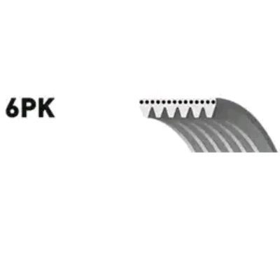 Imagem de GATES 6PK1395 Correia trapezoidal estriada 1395 6 Poliéster, EPDM (borracha de etileno propileno dieno) FleetRunner Micro V