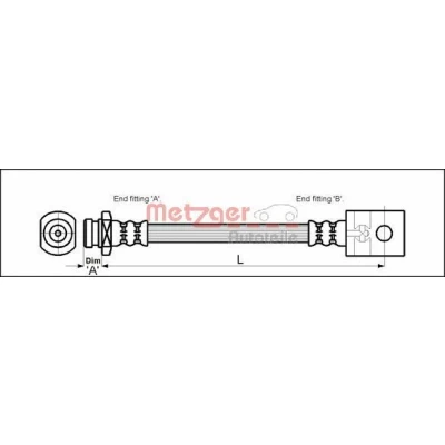 Imagem de METZGER 4112525 Mangueira de Travão 452 NISSAN: TERRANO 2