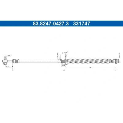 Imagem de ATE 83.8247 0427.3 Mangueira de Travão 431mm M10x1,5mm