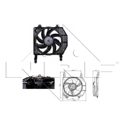 Imagem de NRF 47077 ventilador de radiador 348 12 300 com estrutura do (caixilho)