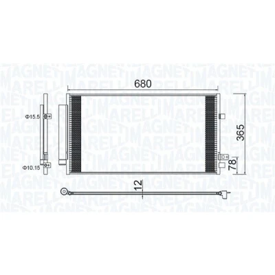Imagem de MAGNETI MARELLI 350203173000 Condensador com secador 680x365x12 365 680 12 FIAT: 500X