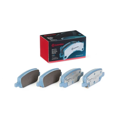Imagem de BREMBO P 09 027E Jogo de pastilhas para travão disco com avisador sonoro desgaste chapa anti ruído sem acessórios TESLA: Model 3, Y