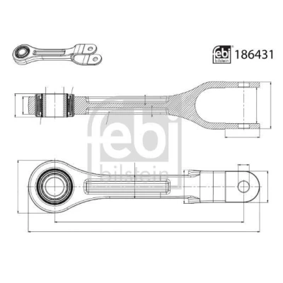 Imagem de FEBI BILSTEIN 186431 barra / escora, estabilizadora Eixo traseiro 365mm com apoio de borracha