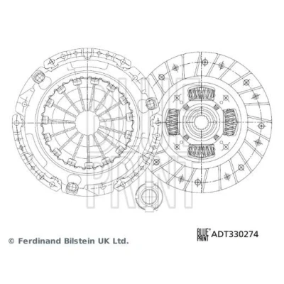 Imagem de BLUE PRINT ADT330274 Kit de Embraiagem três peças com massa lubrificante sintética rolamento desembraiagem 212 TOYOTA: Auris Hatchback