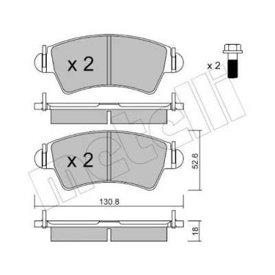 Imagem de METELLI 22 0313 1 Jogo de pastilhas para travão disco excl. contacto aviso desgaste PEUGEOT: 206 Hatchback, SW, Sedan