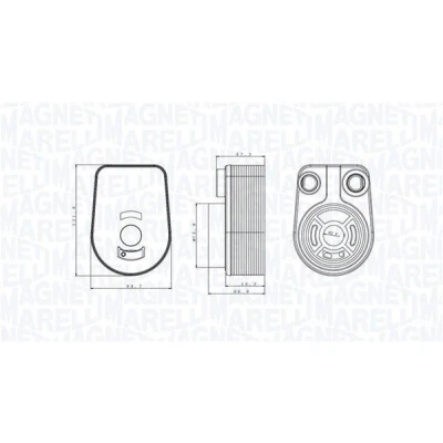 Imagem de MAGNETI MARELLI 350300002800 Radiador de Óleo RENAULT: CLIO 3, MEGANE 2 Kombi, 2, NISSAN: Qashqai / Qashqai+2 I, Kubistar Van, DACIA: LOGAN MCV
