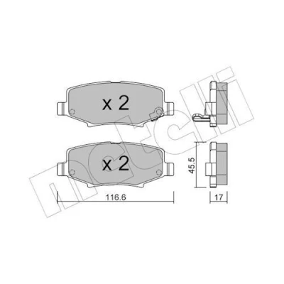 Imagem de METELLI 22 0863 0 Jogo de pastilhas para travão disco com avisador sonoro desgaste JEEP: WRANGLER 3
