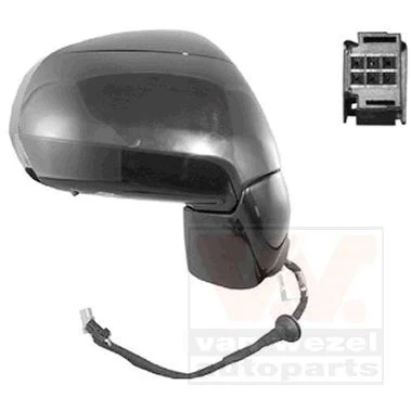 Imagem de Espelho retrovisor Van Wezel 0928806 à direita com subcapa completo, convexo, para regulação eléctrica dos espelhos, sensor de temeperatur