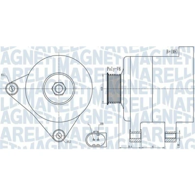 Imagem de MAGNETI MARELLI 063731985010 Alternador 14V 140A VOLKSWAGEN: Polo V Hatchback, Golf 5, Tiguan I, SEAT: Leon II Ibiza 4 ST,