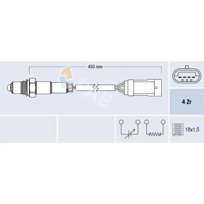 Imagem de FAE 77207 Sonda lambda com aquecimento RENAULT: CLIO 2, 3, Modus / Grand