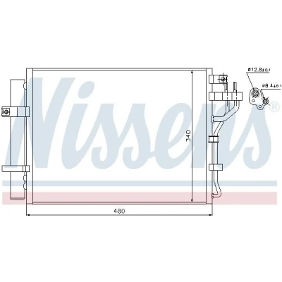 Imagem de NISSENS 940219 Condensador com secador Alumínio 480 R 134a