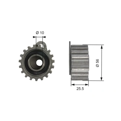 Imagem de GATES FleetRunner Micro V Stretch Fit T42073 Rolo tensor, correia dentada