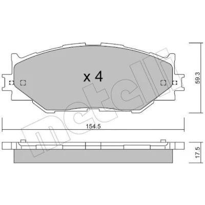 Imagem de METELLI 22 0760 0 Jogo de pastilhas para travão disco excl. contacto aviso desgaste LEXUS: IS 2, 3