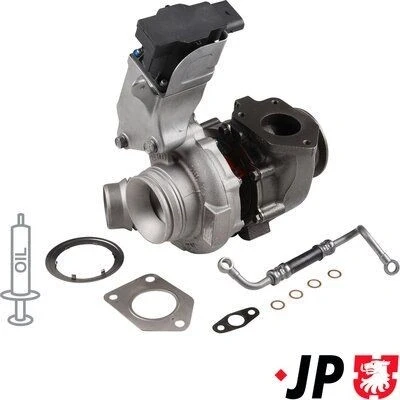 Imagem de JP GROUP 1417800610 Turbocompressor accionado pelos gases de escape incl. Kit juntas, com tubo entrada óleo BMW: 1 Hatchback
