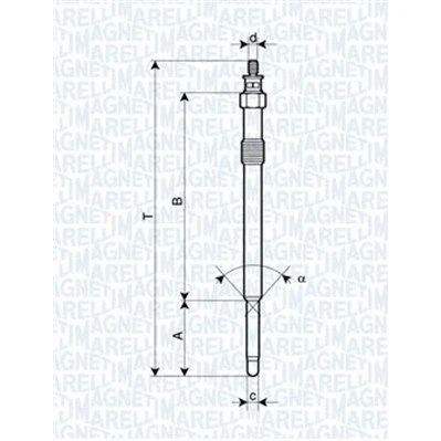 Imagem de MAGNETI MARELLI 062900024304 Vela incandescente 11,5V 10A M10X1 FORD: MONDEO 3 Kombi, Transit Mk6 Van, Mk5 Van