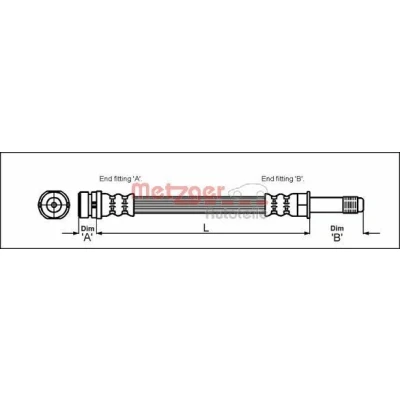 Imagem de METZGER 4114678 Mangueira de Travão 375 M10 x 1 FORD: MONDEO 2