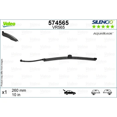 Imagem de Escova do limpa vidros Valeo 574565 260mm traseira Com ejector de água integrado VOLVO: V60 II, V90 II Carrinha