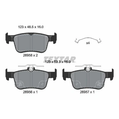 Imagem de TEXTAR 2695801 Jogo de pastilhas para travão disco com avisador sonoro desgaste HONDA: Civic XI Hatchback (FL) 2.0 e:HEV 2022