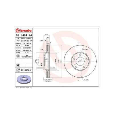 Imagem de MAGNETI MARELLI Disco de travão MAZDA: 5, 3 Hatchback, Sedan 278mm 25mm 5 72mm interior ventilado alto carbono 360406056700 DF0567,BP4Y3325XB